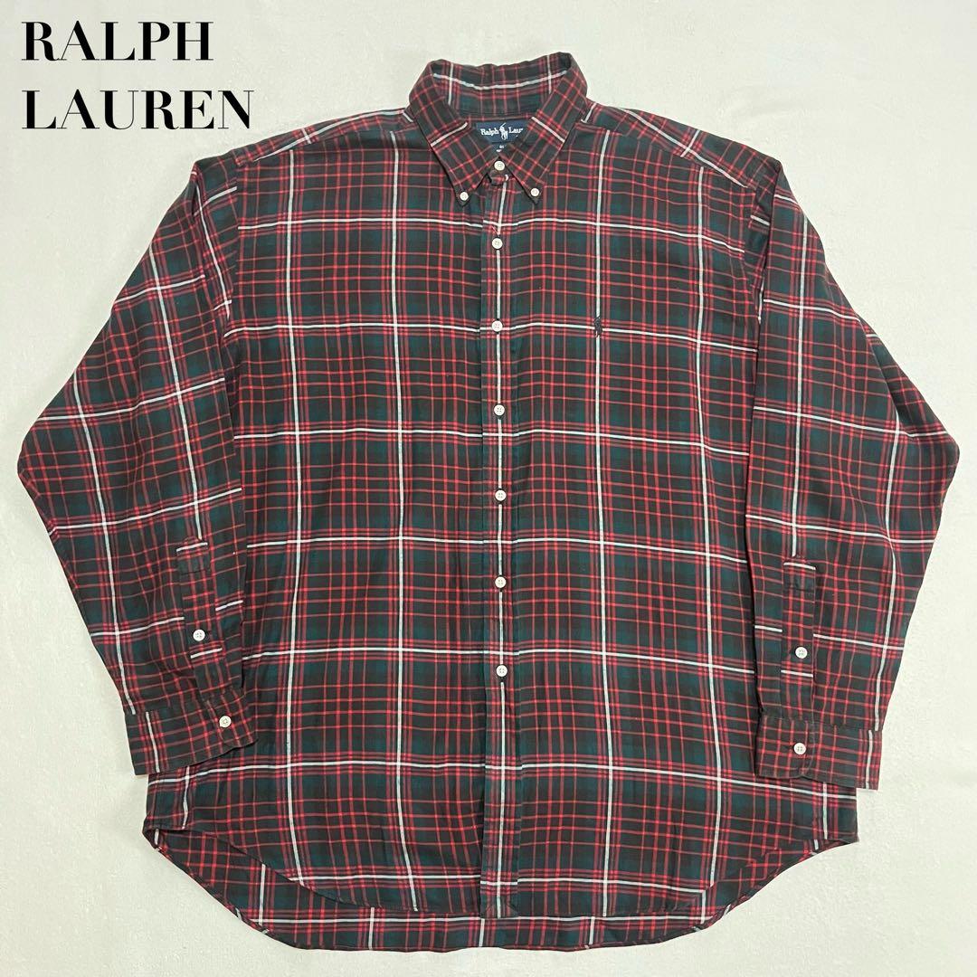 RALPH LAUREN 薄手 BDチェックネルシャツ XL 刺繍 BLAKE - メルカリ