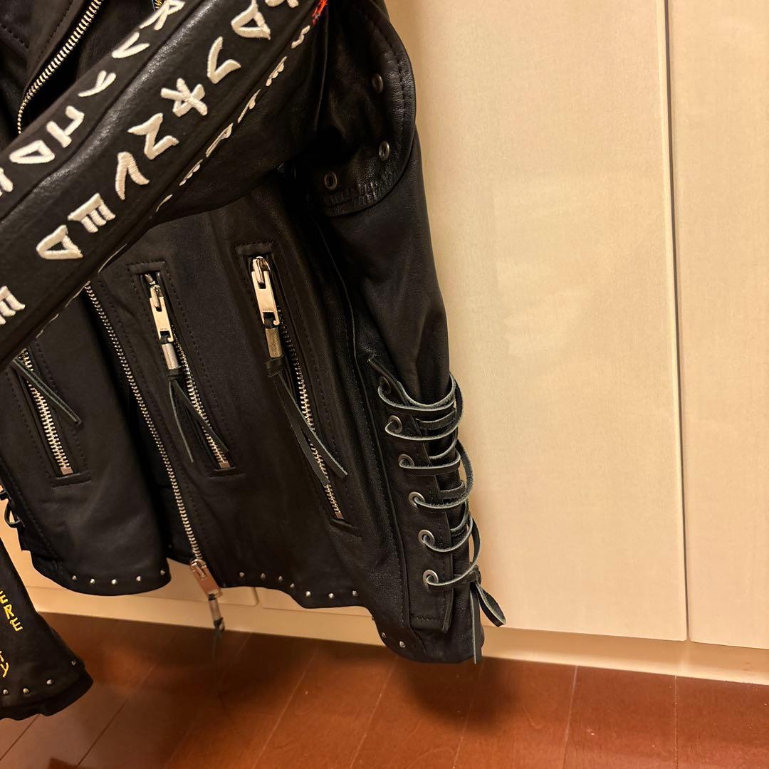 新品 未使用品 ディーゼル ダブル ライダース 羊革 ジャケット 刺繍