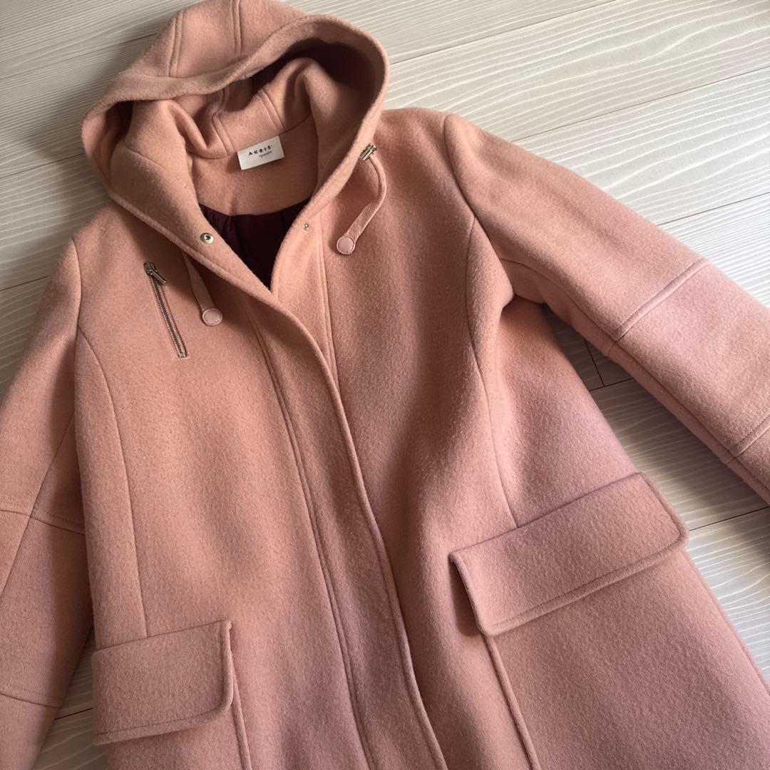 【連休限定価格】AKRIS PUNTO フード付き✨中綿コート✨ピンクカラー 着用1回 KP ニットプランナー プリンセス 中綿コート アウター ピンク