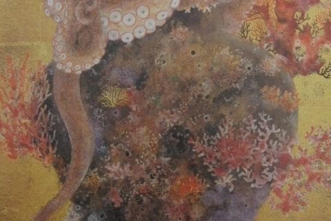 西野陽一、【壷】、希少画集画、新品高級額 額装付、状態良好