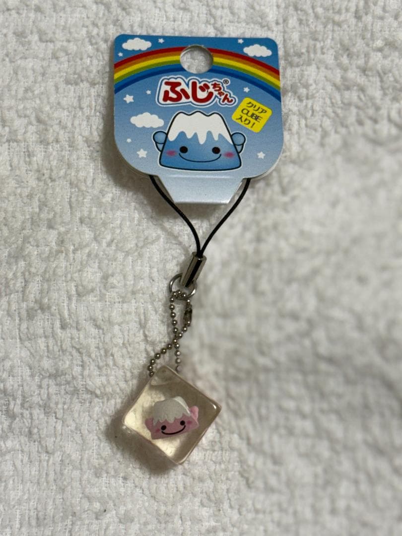 ご当地 ふじちゃん 富士山 クリアCUBE入り ストラップ