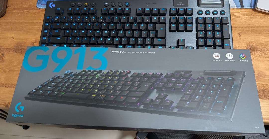 Logitech G913 ワイヤレスゲーミングキーボード ロジクール、薄型・無線ゲーミングキーボード「G913」テンキーレス版の