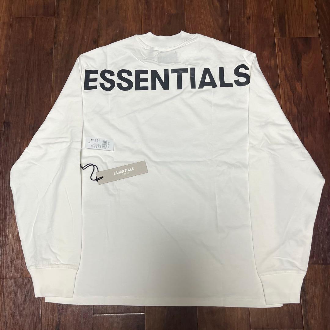 Fog essentials tシャツ　長袖　ロンT 反射フォント　ロゴ　白