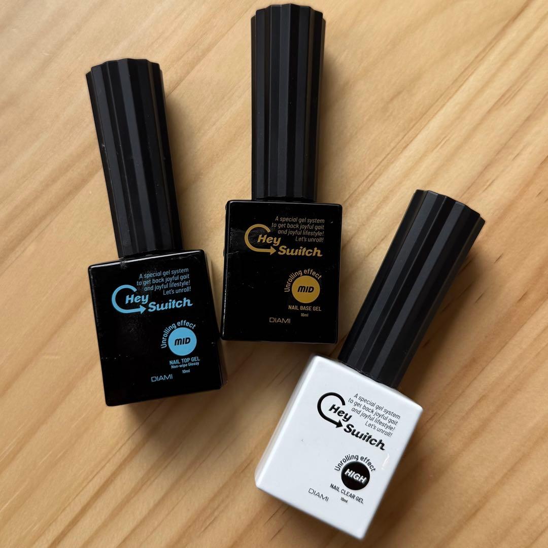 Hey Switch ネイルベースコート・トップコート 3本セット