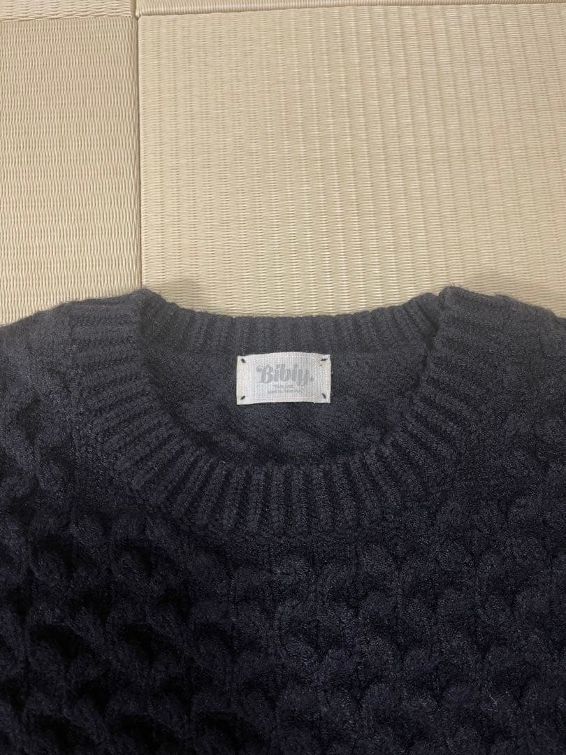 Bibiy ネイビー クロップドニットセーター 完売品