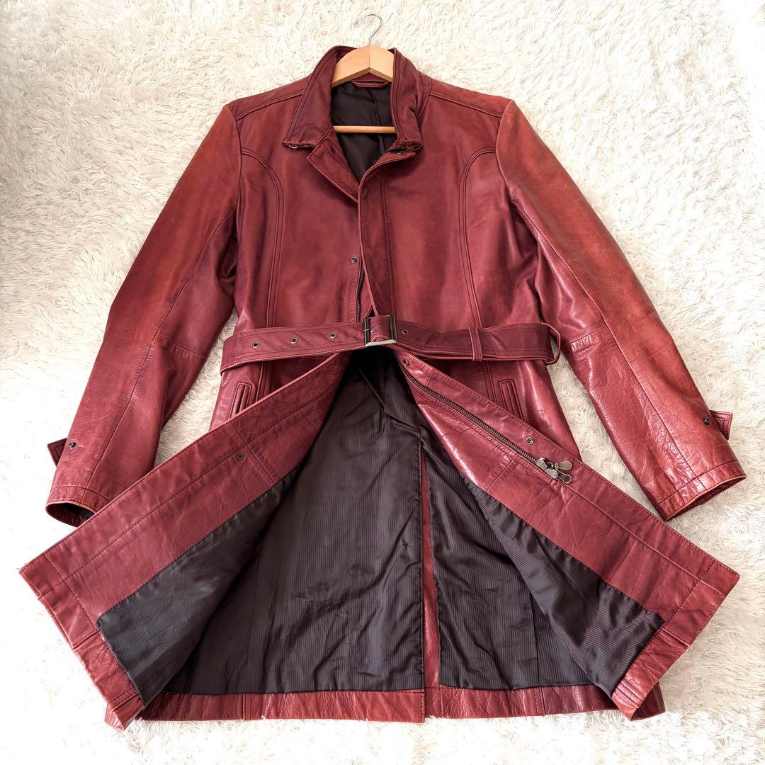 ✨希少色✨ トルネードマート コート レザー ロング ベルト L ファスナー TORNADO MART（トルネードマート） 新品 20万 L マキシレザーコンビ