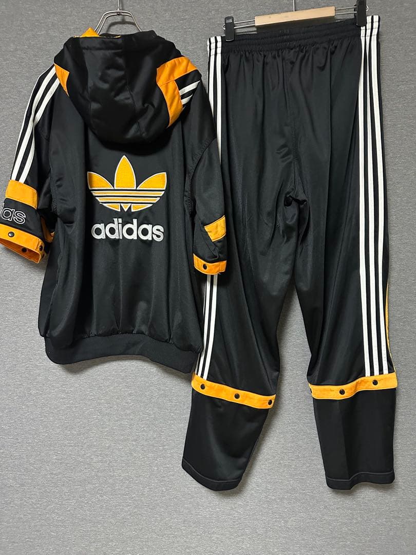 90s adidas アディダス トラックジャケット パンツ セットアップ　刺繍 90s adidasアディダス トレフォイル ロゴ刺繍 トラックジャケット