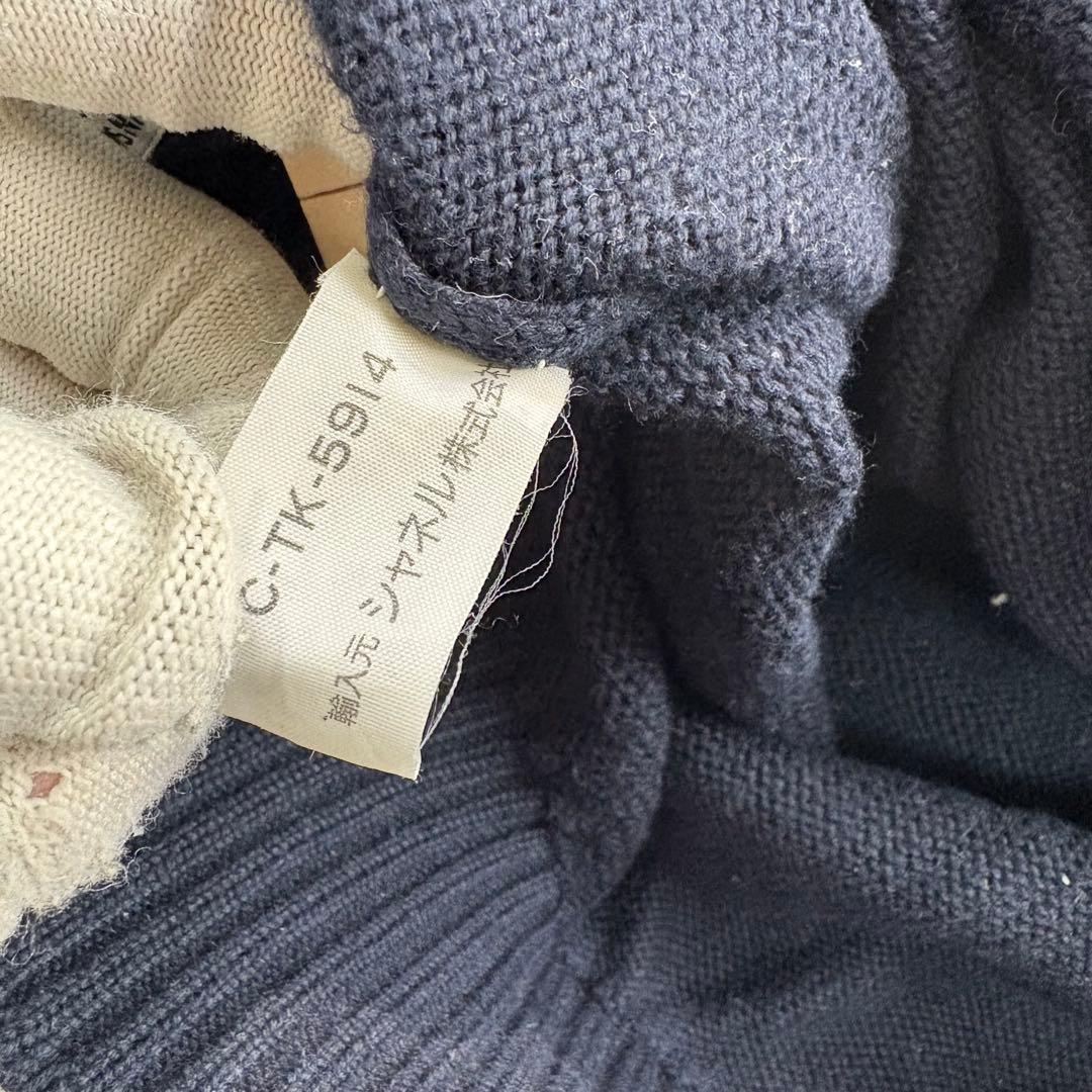 マン様CHANEL シャネル セーター ココマーク コットン ネイビー V