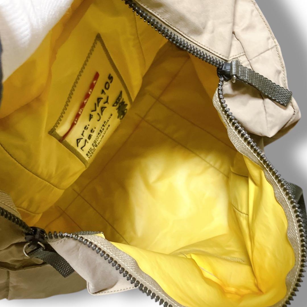 プラダ スポーツ 洗える A4収納可 肩掛け可 トートバッグ ベージュ 軽量