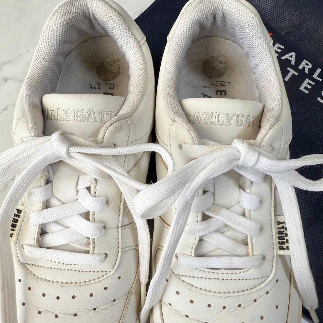 PEARLY GATES ゴルフシューズ スニーカー ホワイト 23.5cm - メルカリ