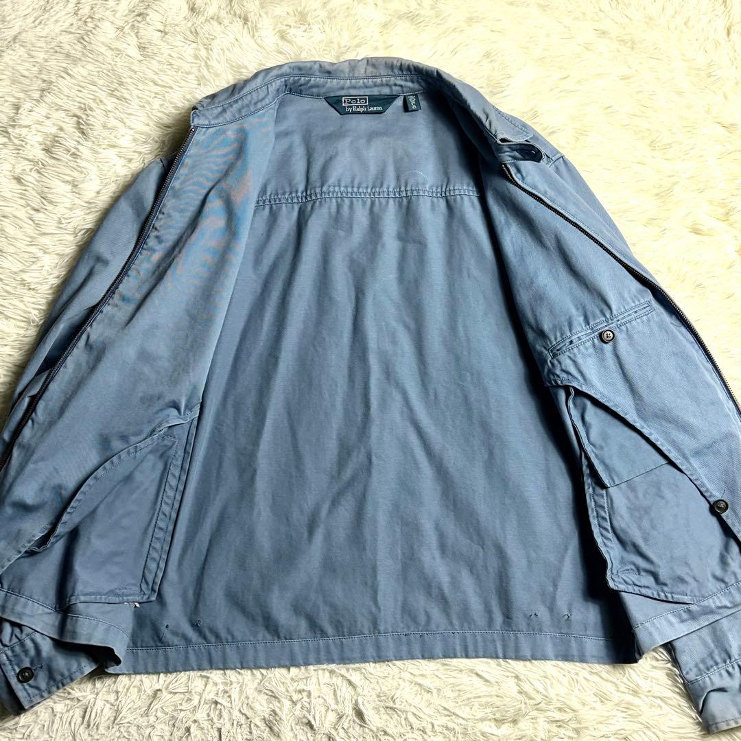 ポロラルフローレン スイングトップ 90s 三角タグ L ライトブルー