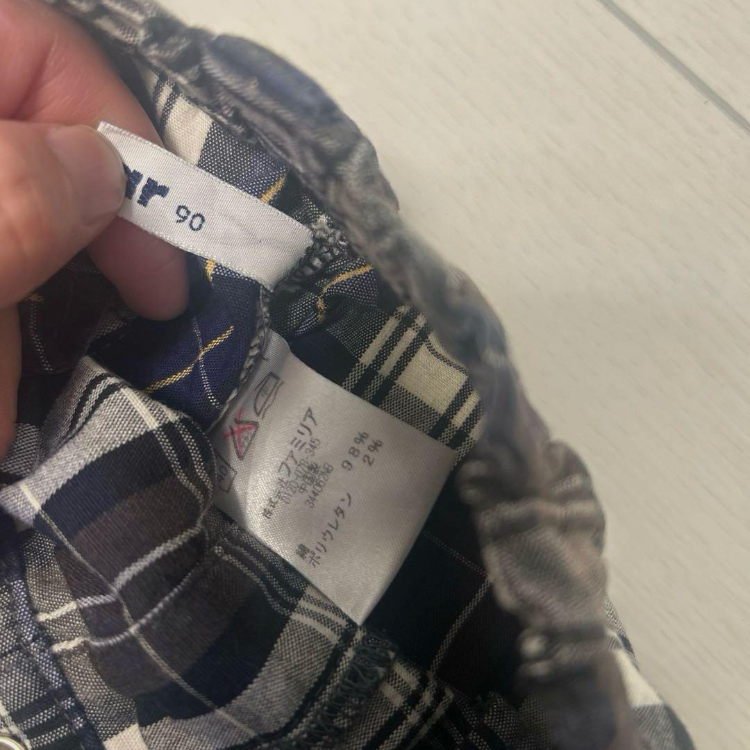 美品】ファミリア チェック柄 ハーフパンツ 90サイズ - メルカリ