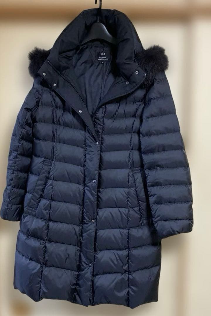 23区 フード付き ブラックダウンジャケット サイズ38