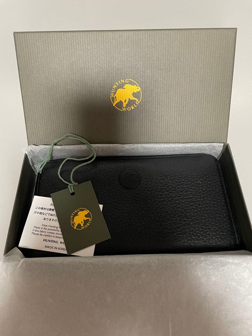ハンティングワールド メンズ 長財布 札入れ 小銭入れ 本革 牛革 黒