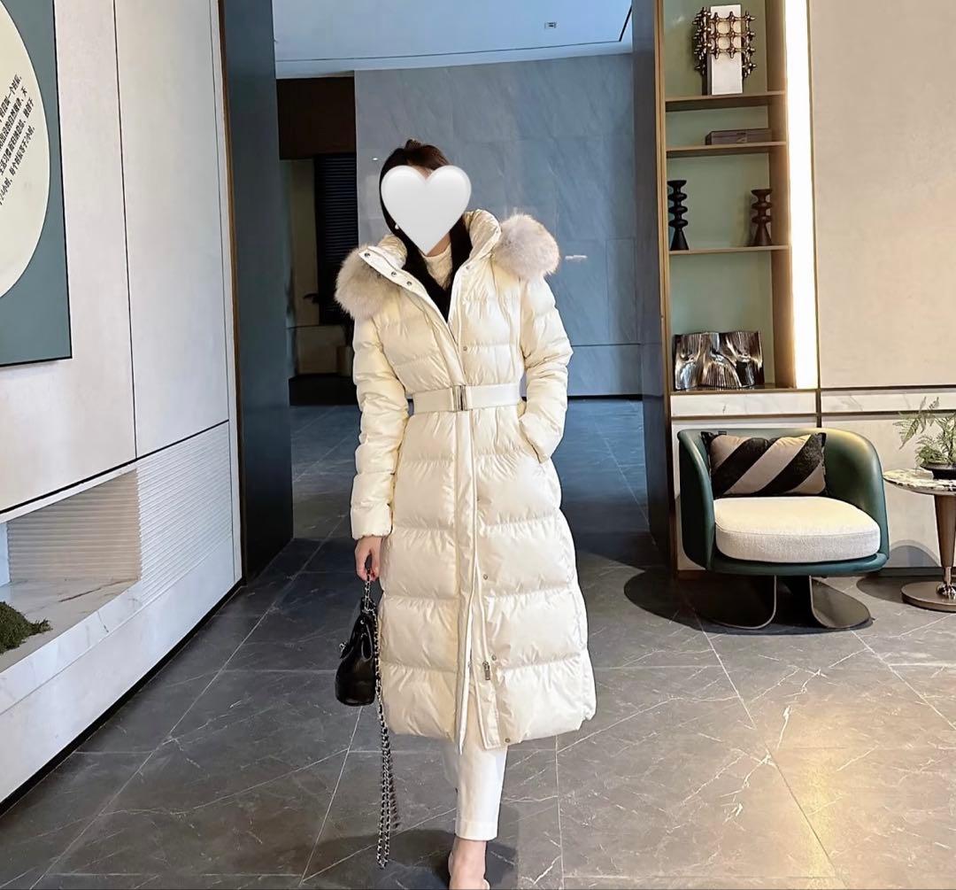 【極美品・美シルエット】韓国/ワンホン リアルフォックスファー ロングダウン