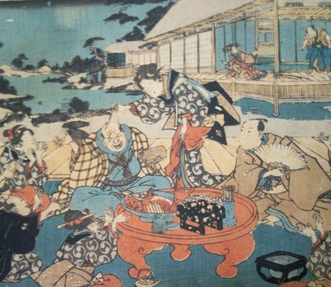 浮世絵、忠雄義臣録、第1～第12全12枚揃い売り三代歌川豊国画 虫穴多