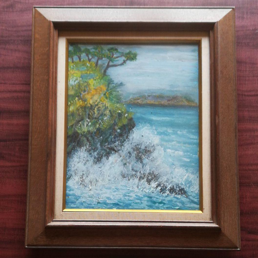 油絵　伊豆大島　清水敬由