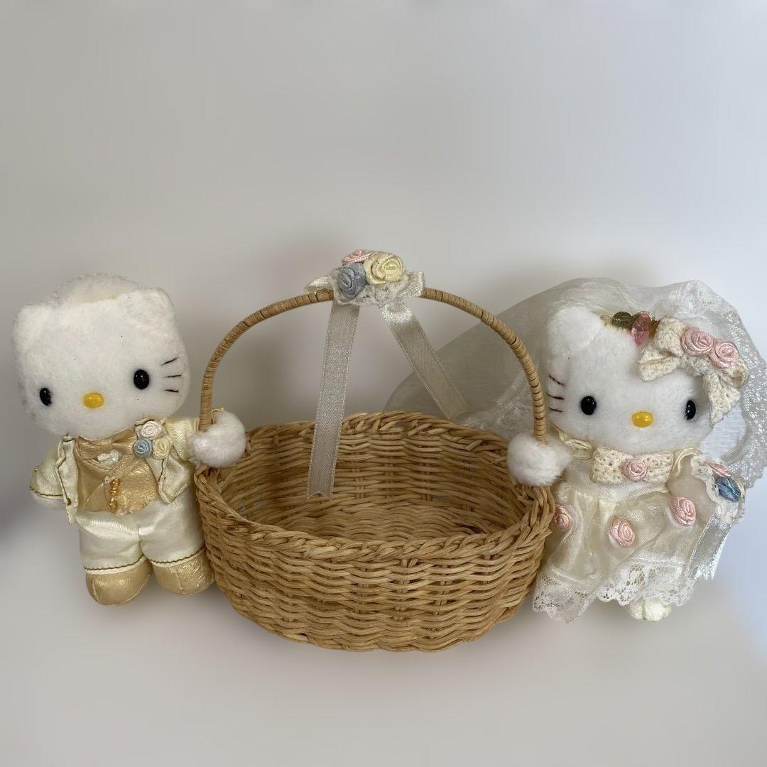 ハローキティ ウェディング ぬいぐるみ ペア バスケット付き 結婚式 サンリオ