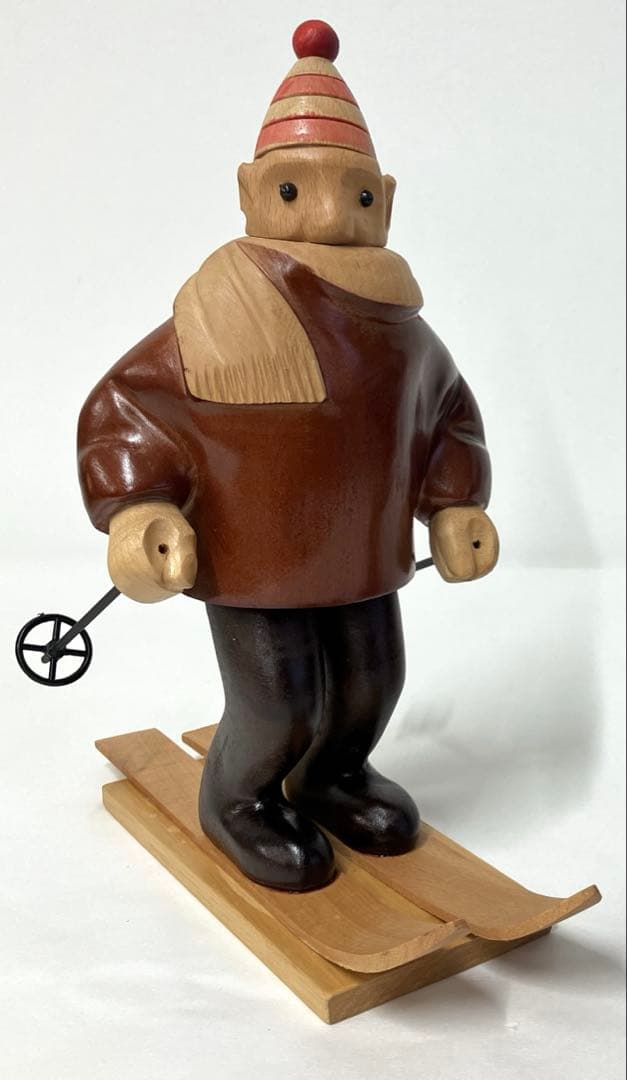 ROMER ロメール イタリア製木彫り人形 ヴィンテージインテリア スキー人形