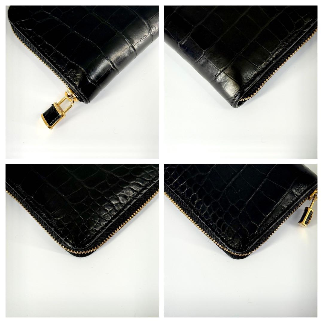 美品 ルイヴィトン クロコダイル ジッピーコインパース ブラック 激
