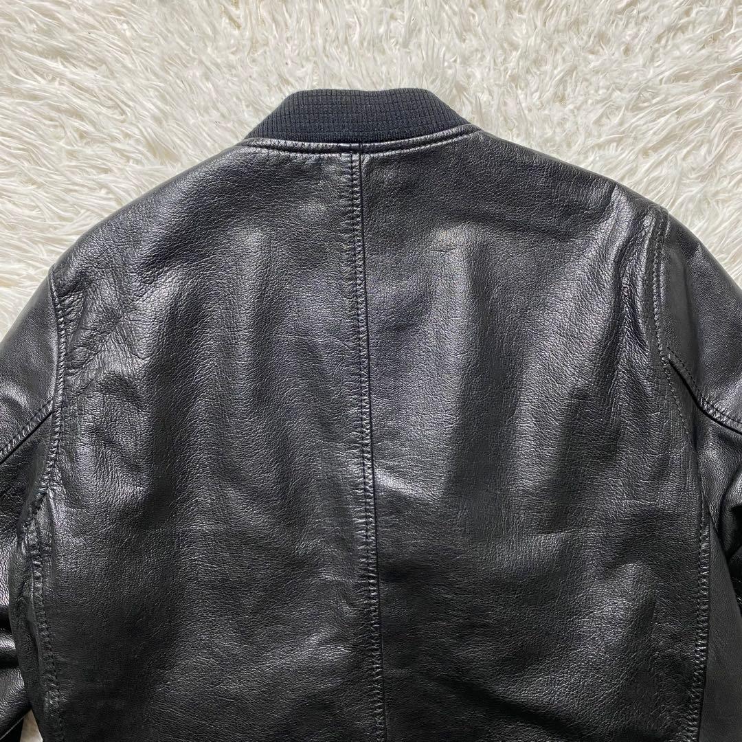 j92fr専用 美品 ナノユニバース レザー ブルゾン 本革 ゴートスキン