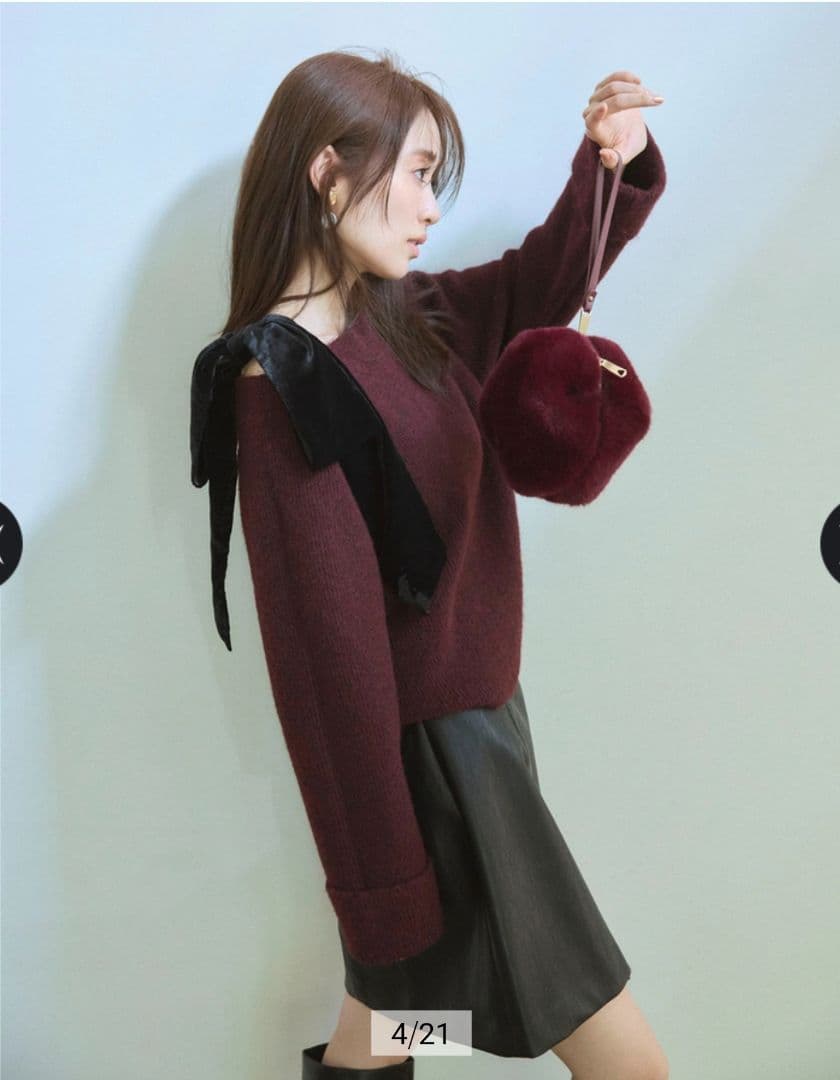 期間限定☆Apuweiser-riche 《ルミネ限定》ベロアリボンゆるニット