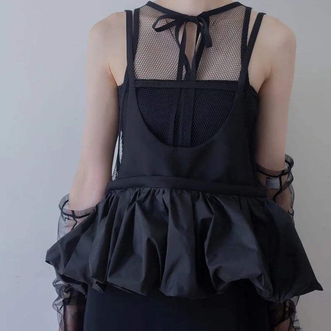 poI 美品 frill bustier skirt black