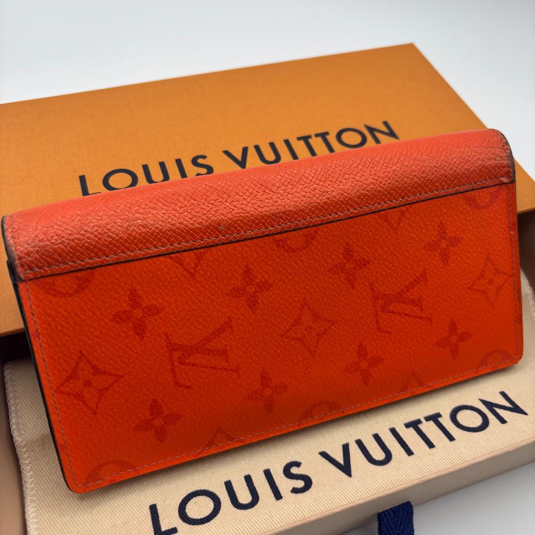 希少限定カラー ルイヴィトン タイガラマ ポルトフォイユ ブラザ NM オレンジ