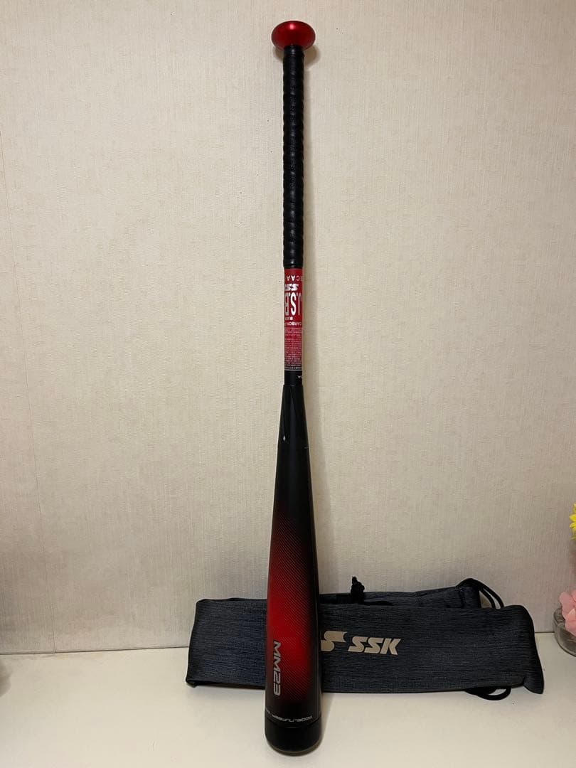 人気の赤と黒のグラデーション！SSK MM23 軟式バット (専用バック付き)