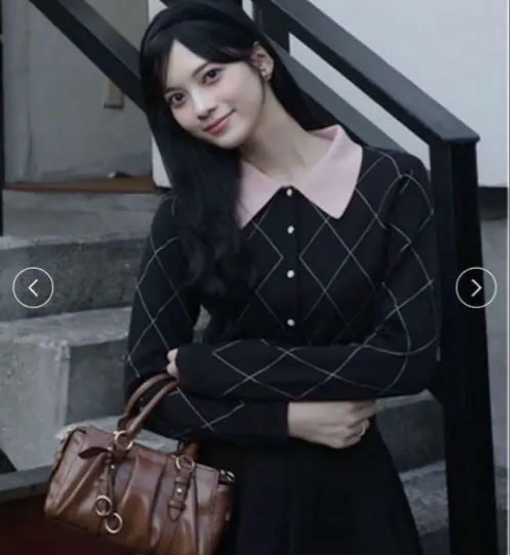 SNIDEL 【USAGI ONLINE限定】アーガイルチェックカーディガン