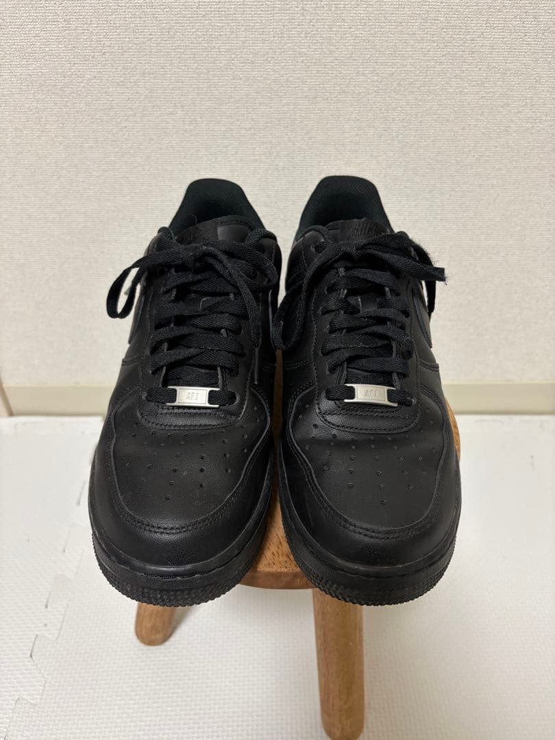 Nike Air Force 1 ブラックレザー スニーカー