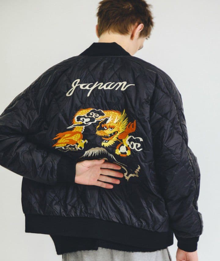 【未使用値下げ不可】TAION スカジャンダウン 黒 XL 鷲×龍 リバーシブル