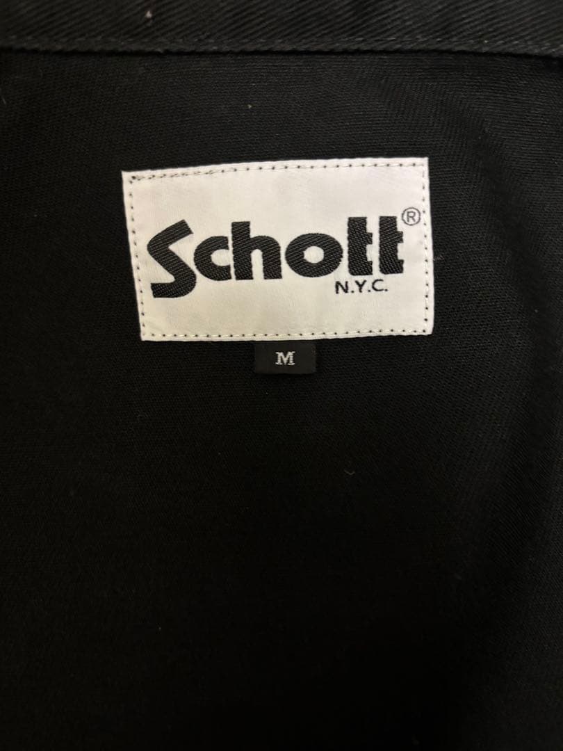 一度着用美品 SCHOTTショット ワークジャケットコットンM 黒ブラック