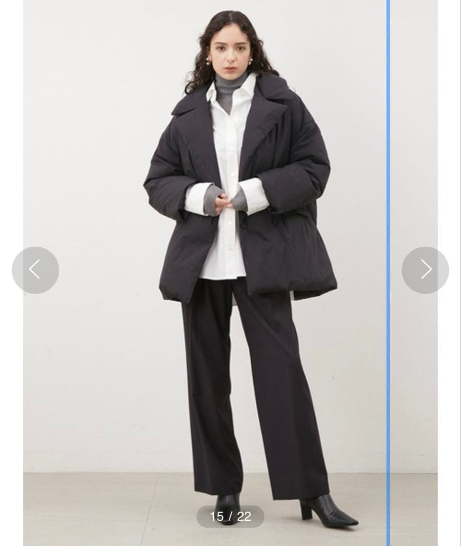 Mila Owenミラオーウェン フレンチダウンハーフ丈パデッドコート 黒