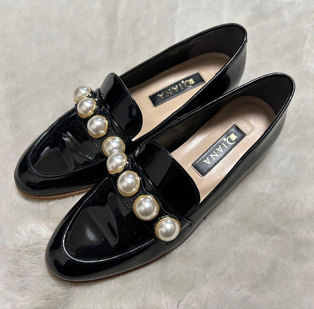 DIANA/ダイアナ/パールローファー/size23/黒/エナメル - メルカリ