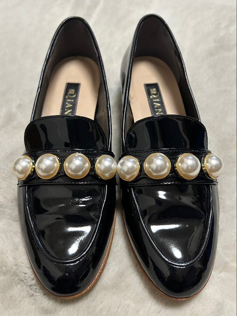 DIANA/ダイアナ/パールローファー/size23/黒/エナメル - メルカリ