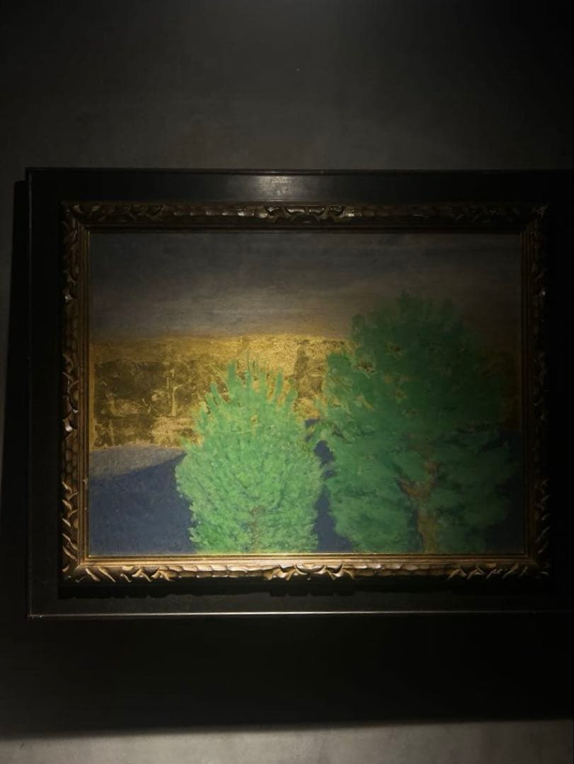 金箔風景画 肉筆油彩画