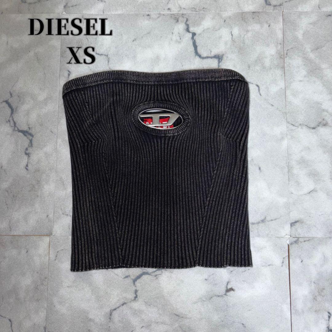 ≪DIESEL≫ディーゼル/チューブトップ／ブラック ロゴ入り