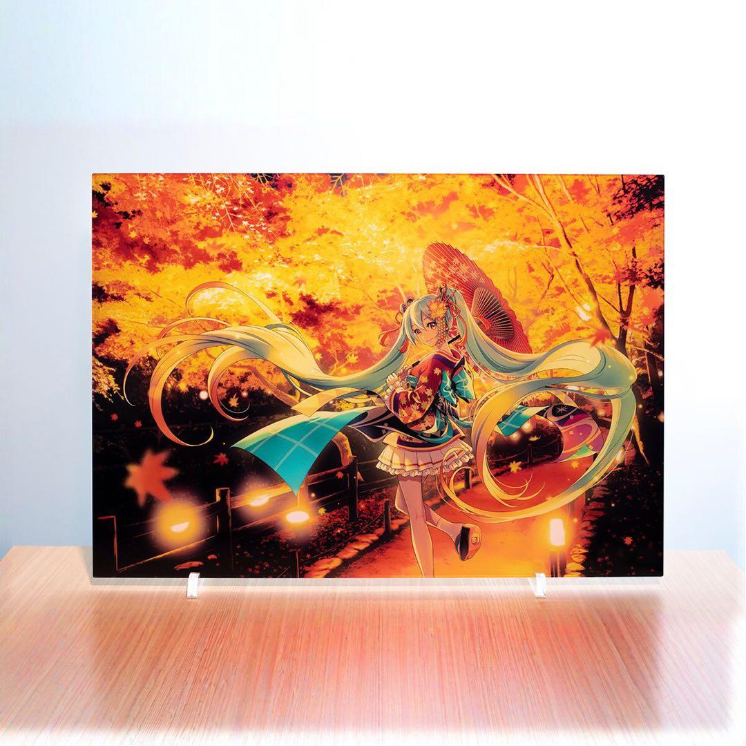 【希少】初音ミク 日本 京都 北野天満宮 アクリルパネル B4 もみじ苑 受注品