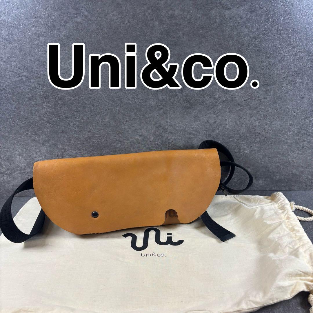 Uni&co. レザーショルダー キャメルカラー マグネット開閉 収納袋付き SALE / マグネット 開閉 ナチュラル レザー ショルダーバッグ KL-VER