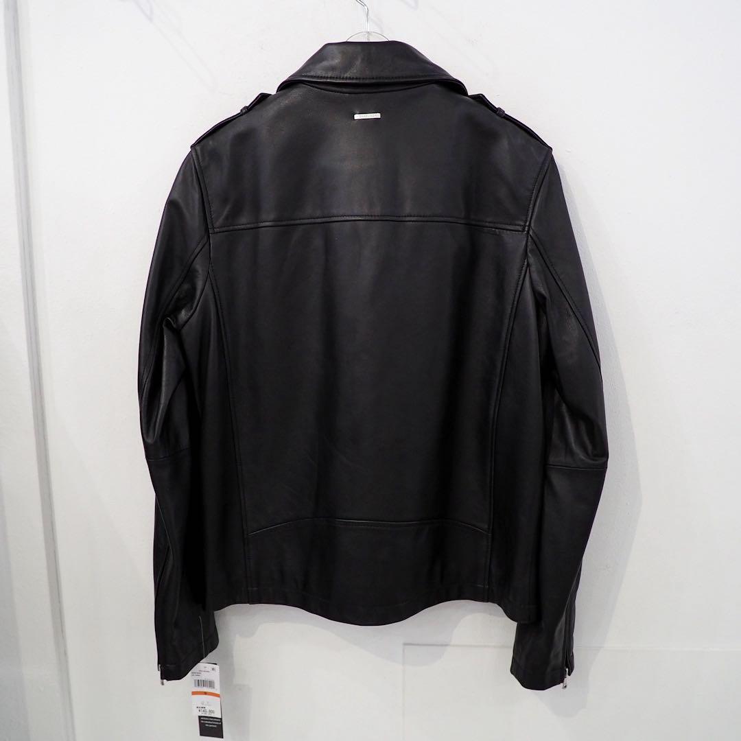 新品 定価14万 マイケルコース ラム レザー ダブル ライダース 黒