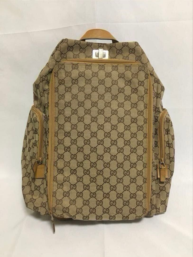 希少　美品　GUCCI GGモノグラム　バックパック　リックサック　キャンパス 希少 美品 GUCCI GGモノグラム バックパック リックサック キャンパス