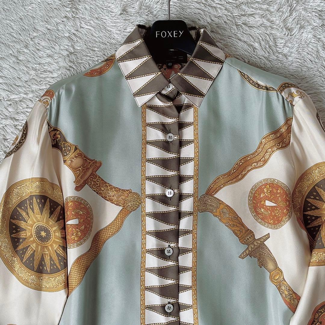 美品】エトロ ヴィンテージ総柄シャツ レトロシャツ シルク100