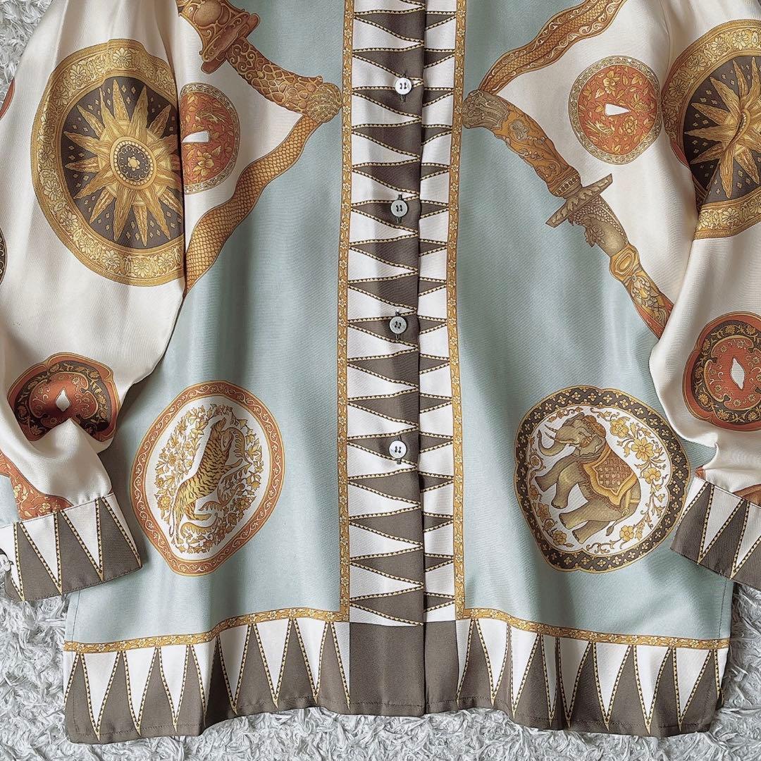 美品】エトロ ヴィンテージ総柄シャツ レトロシャツ シルク100