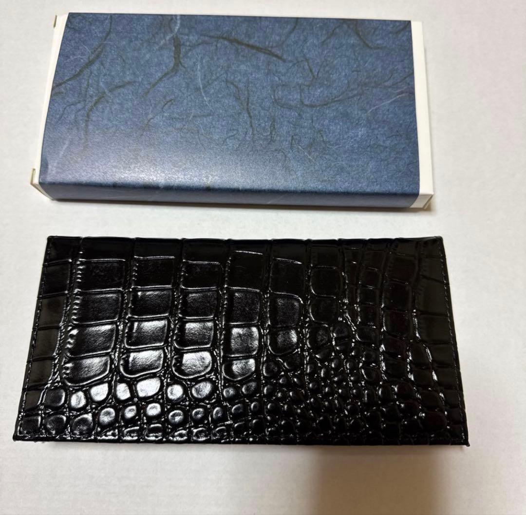 皇居 長財布 クロコダイル 型押し ブラック 新品未使用 - メルカリ