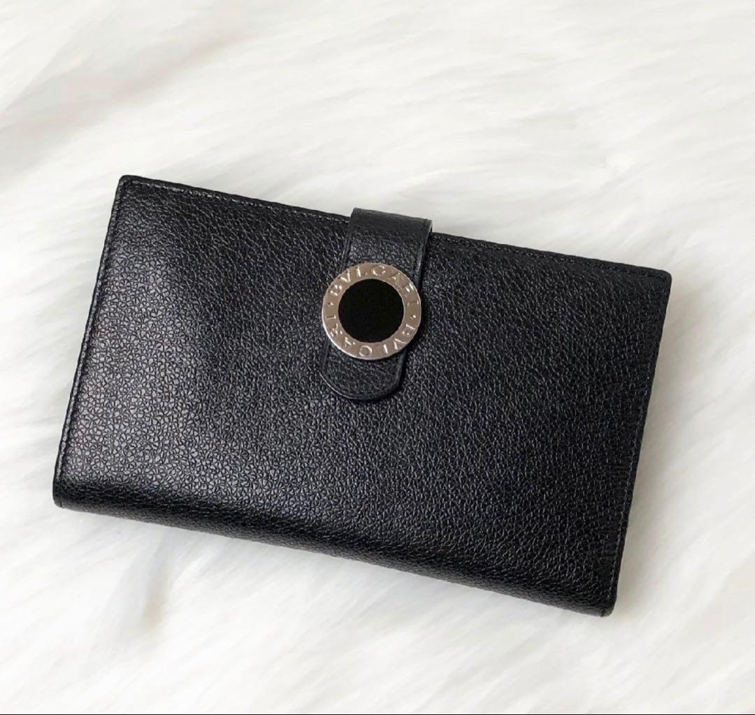 f*e様 【美品】BVLGARI 二つ折り財布 コローレ サークル ロゴ ブラッ