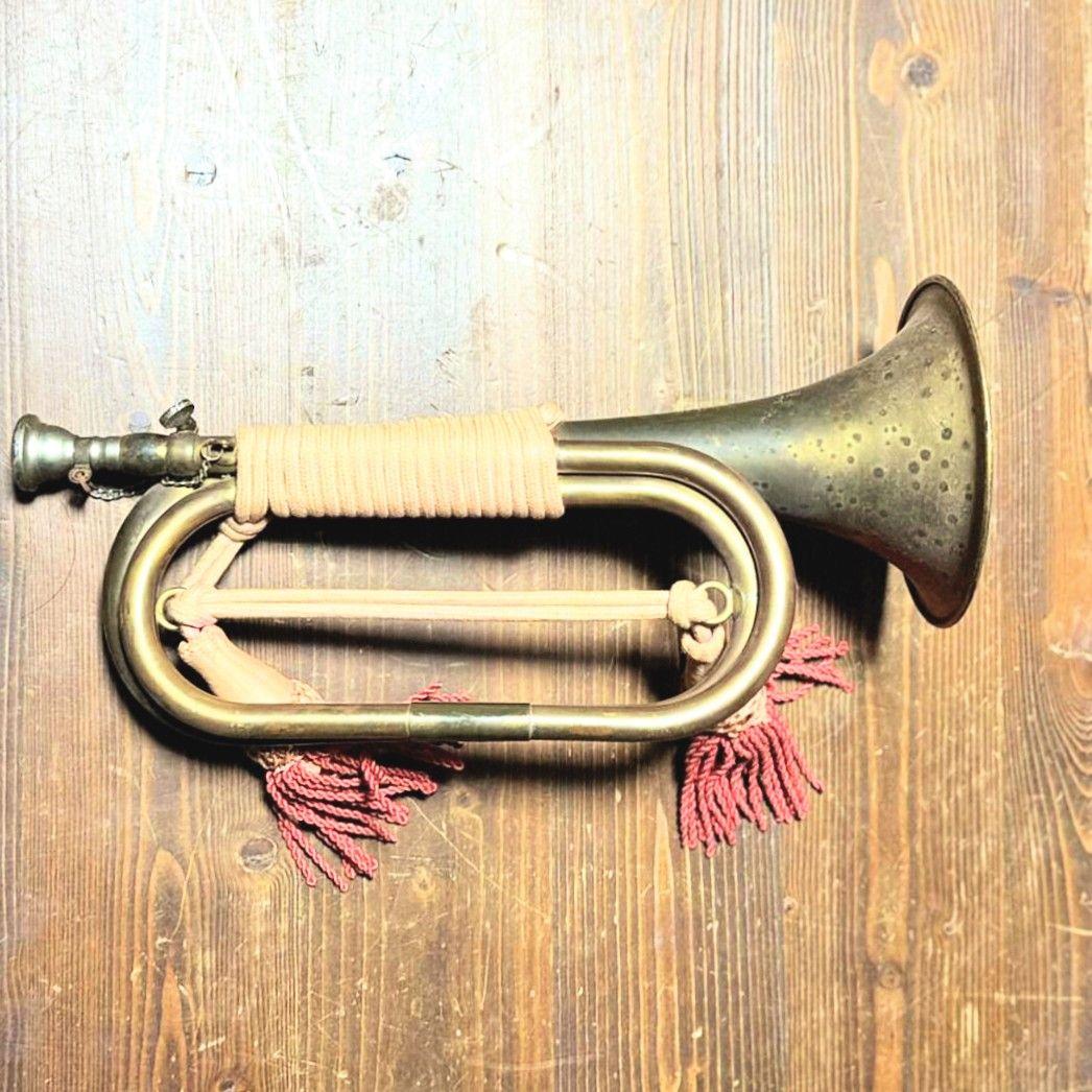 当時物】旧日本軍・軍隊ラッパ（喇叭）信号ラッパ・突撃ラッパ 二巻④