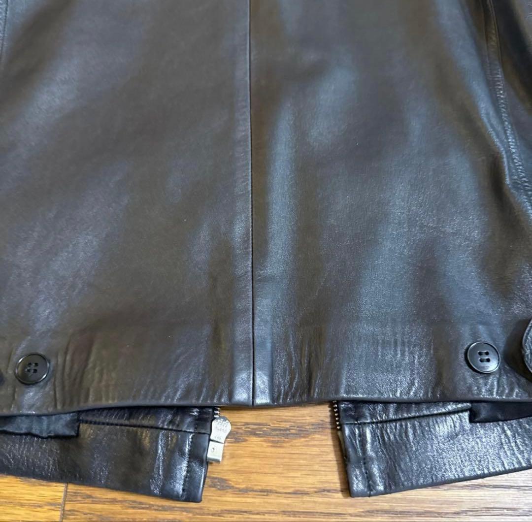 希少】agnes b. レザージャケット size2 短丈 ダークブラウン - メルカリ