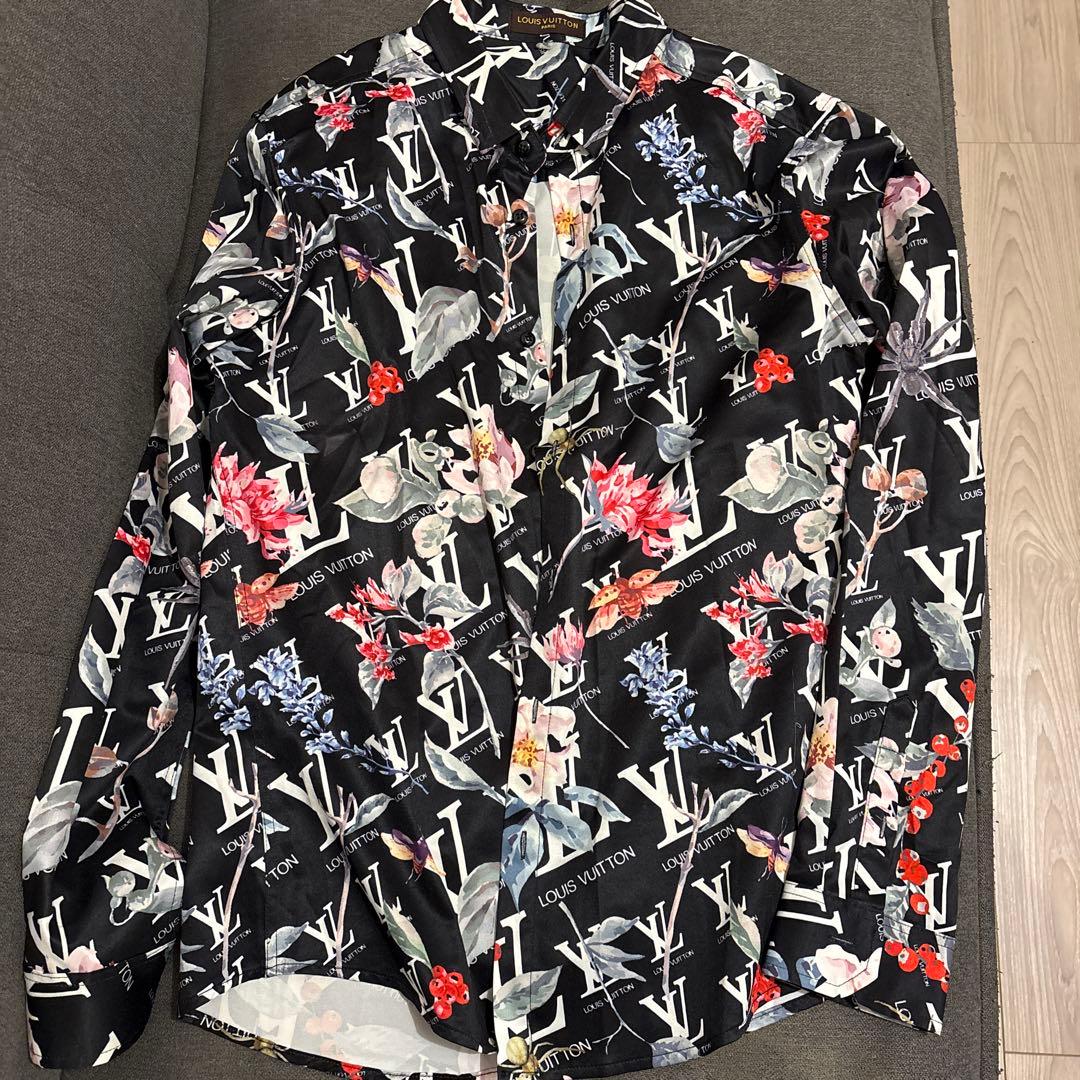 LOUIS VUITTON フラワープリント長袖シャツ
