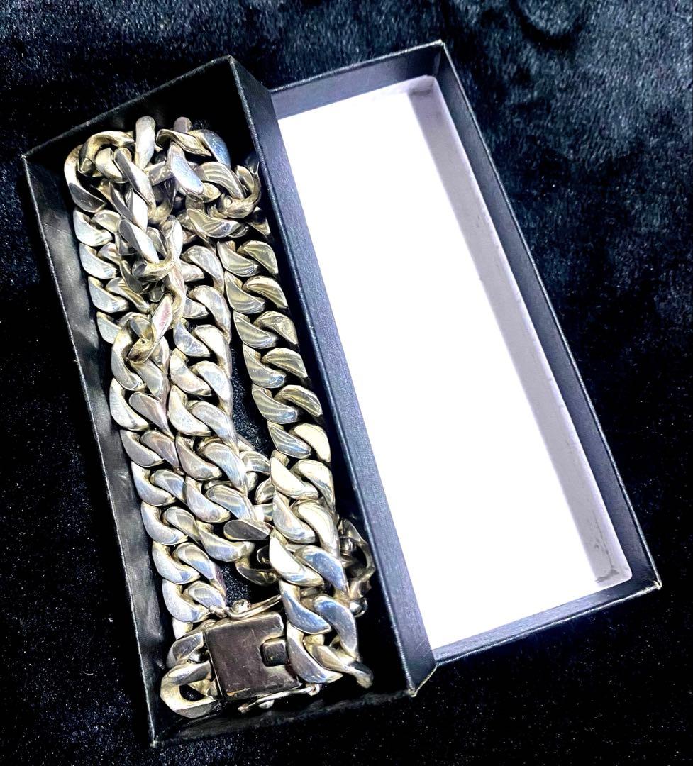 シルバー925刻印有り/ネックレス/マイアミ/55cm/170g